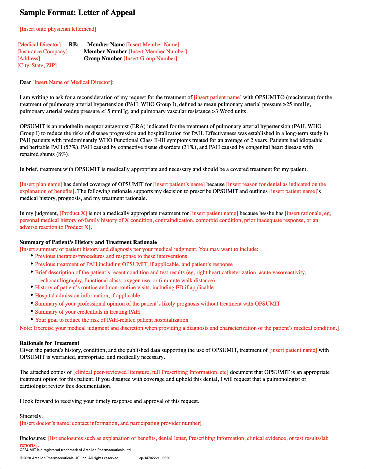 Sample Letter of Appeal